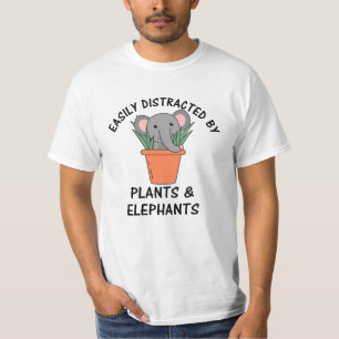 Gemakkelijk verstoord door Planten en olifant-Vint T-shirt