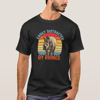 Gemakkelijk verstoord door Rhinos Retro Rhinoceros T-shirt