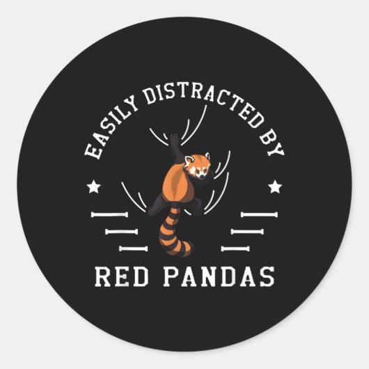 Gemakkelijk verstoord door rode pandas in het wild ronde sticker (Voorkant)