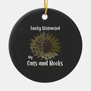 Gemakkelijk Vervormd door Katten en Boeken Keramisch Ornament