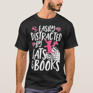 Gemakkelijk Vervormd door Katten en Boeken T-shirt