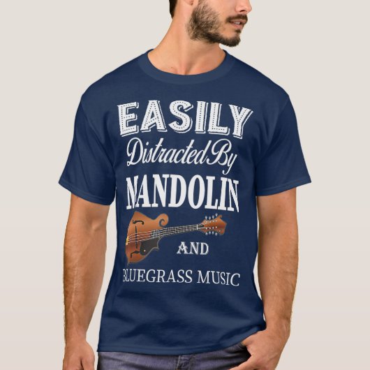Gemakkelijk vervormde Mandolin Oranje blauwvintoni T-shirt (Voorkant)