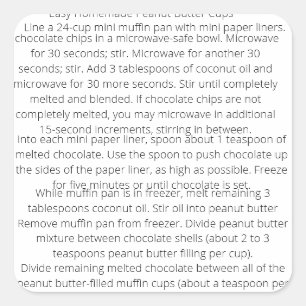 Gemakkelijk Zelfgemaakt Pindakaas Cups Recept voor Vierkante Sticker