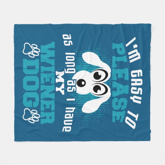 Gemakkelijk, zolang ik mijn Wiener Dog heb Fleece Deken (Voorkant (Horizontaal))