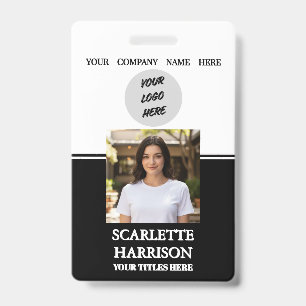 Gemakkelijke clip personaliseer bedrijfslogo werkn badge