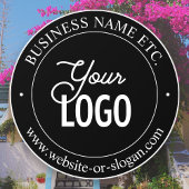 Gemakkelijke logo-vervanging en aanpasbare tekst | raamsticker