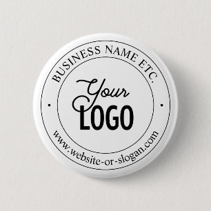 Gemakkelijke logo-vervanging en aanpasbare tekst ronde button 5,7 cm