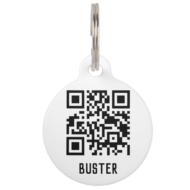 Gemakkelijke QR-code met naam Huisdierpenning (Voorkant)