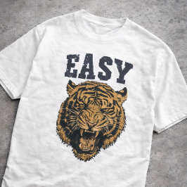 GEMAKKELIJKE Tijger Grappige Vintage Getekende Typ T-shirt