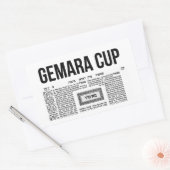 Gemara Cup - Gemorah Kopf. Talmoed Rechthoekige Sticker (Envelop)