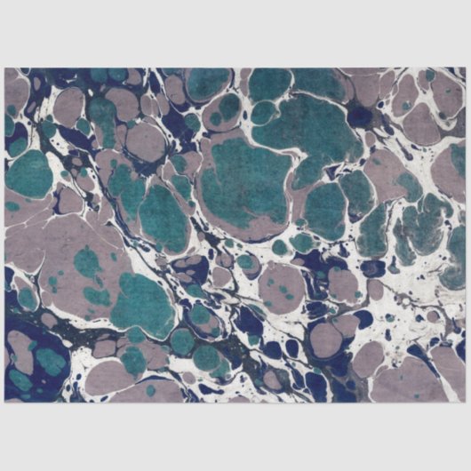 Gemarkeerd Abstract Ontwerp | Blauw groen wit Tissuepapier (Voorkant)
