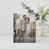 GEMARKEERD EN MERRY | Aankondiging vakantiebruilof Briefkaart (Staand voorkant)