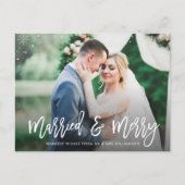 GEMARKEERD EN MERRY | trouwe trouwaankondiging Briefkaart (Voorkant)