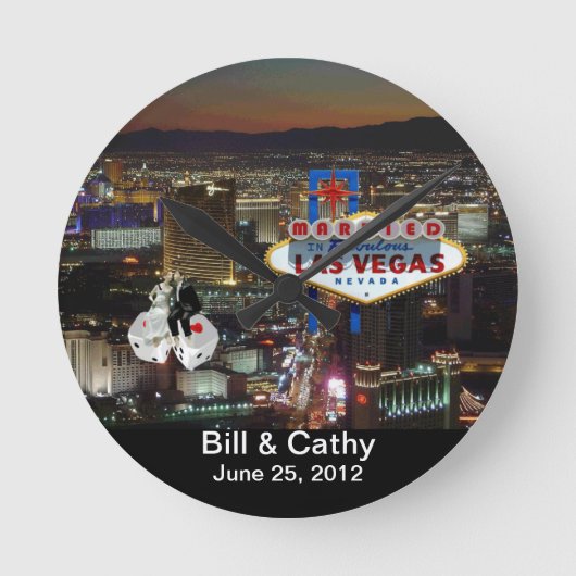 GEMARKEERD in Las Vegas Wall Clock Ronde Klok (Voorkant)