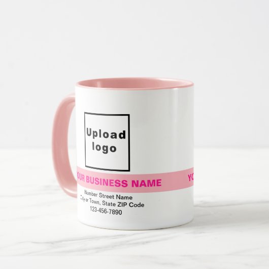 Gemarkeerde bedrijfsnaam op Pink Combo-Mok Mok (Voorkant links)