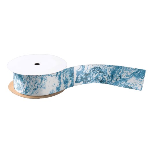 Gemarmerd abstract ontwerp | Blauw en wit Lint (Spoel)