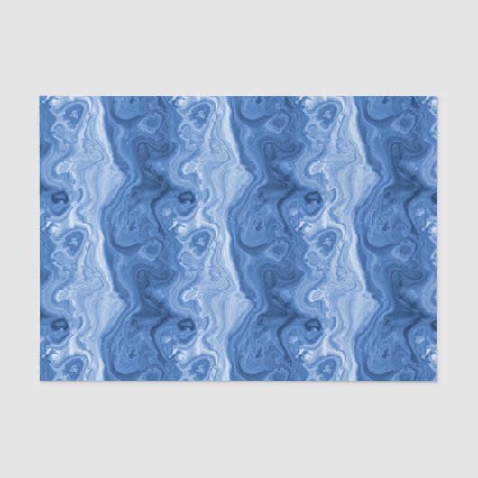 Gemarmerd Azure Cobalt Blue White Agate Art Patter Tissuepapier (Voorkant)