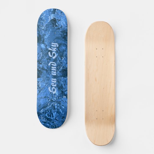 Gemarmerd blauw Abstract Zee en lucht Skateboard (Voorkant)