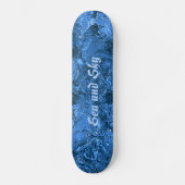 Gemarmerd blauw Abstract Zee en lucht Skateboard (Voorkant)