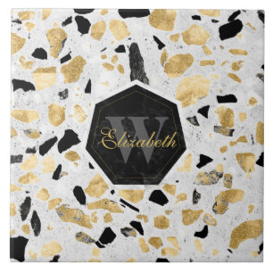  gemarmerd, goudkleurig, van Classy Tegeltje