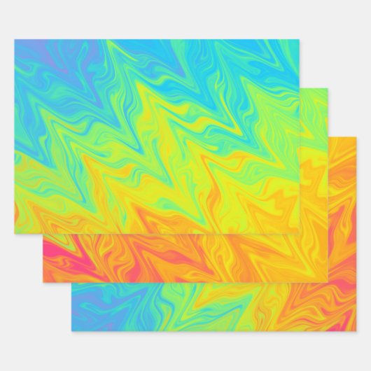  gemarmerd kleurrijk inpakpapier vel (Set)