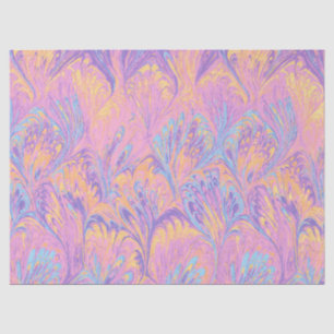 GEMARMERD PAPIER,ABSTRACT ROZE BLAUWE PAUW PATROON TISSUEPAPIER