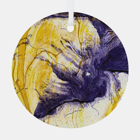 Gemarmerd papier: heldere acryl kunst glas ornament (Achterkant)