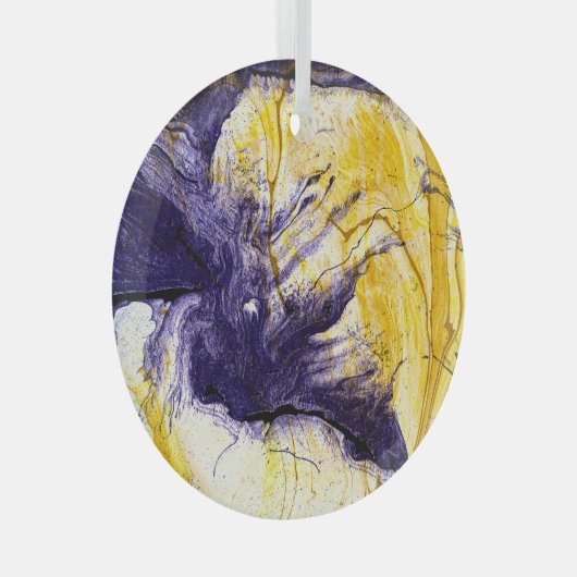 Gemarmerd papier: heldere acryl kunst glas ornament (Voorkant Rechts)