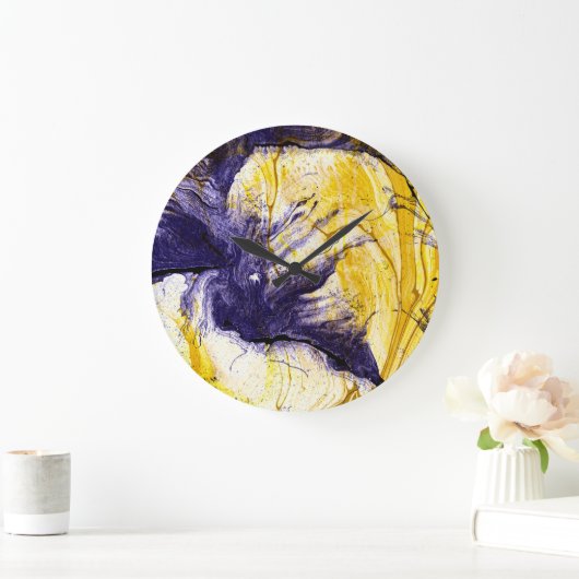 Gemarmerd papier: heldere acryl kunst grote klok (Huis)