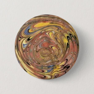 Gemarmerd papier Whirl (chocolade) Ronde Button 5,7 Cm