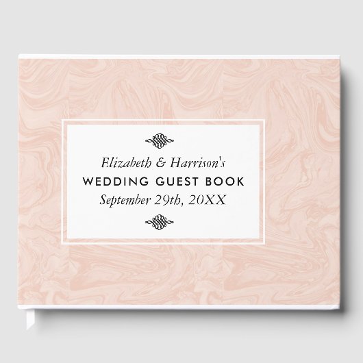 Gemarmerd Roos Elegant Vintage Wedding Gastenboek (Voorkant)