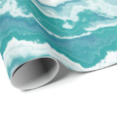 gemarmerd schuimrubber: zee cadeaupapier (Rol Hoek)