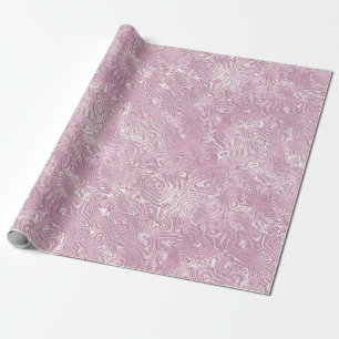 Gemarmerd Silk Moire Patroon in Dusty Pink Cadeaupapier