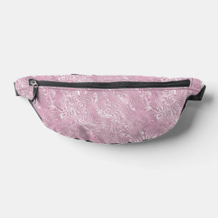 Gemarmerd Zijde Moire Patroon in Stof Roze Heuptasje