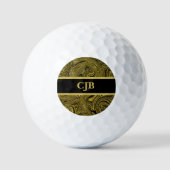 Gemarmerd zwart goud golfballen (Voorkant)