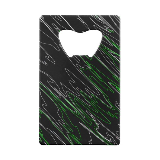 Gemarmerd zwart groen kredietkaart flessenopener (Achterkant)