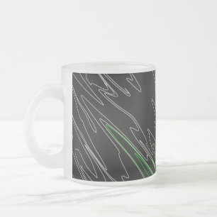 Gemarmerd zwart groen matglas koffiemok
