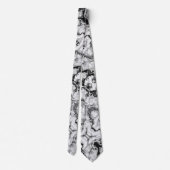 Gemarmerd Zwart Wit Modern Abstract Stropdas (Achterkant)
