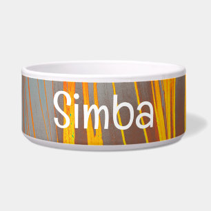 Gemarmerde Abstracte Pet Bowl met SIMBA-tekst Voerbakje