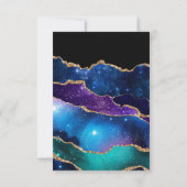 Gemarmerde Agaat Steen Galaxy Glitterende Schitter Bedankkaart (Achterkant)