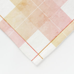 Gemarmerde Champagne Perzik Roze Schotse Ruit Fleece Deken