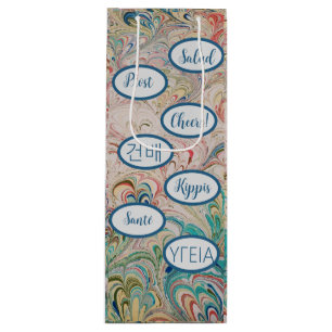  gemarmerde Cheers Gift Bag Wijn Cadeautas