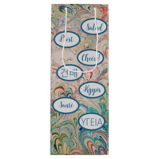  gemarmerde Cheers Gift Bag Wijn Cadeautas