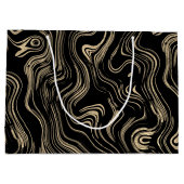 Gemarmerde gouden Monogram Gift Bag Groot Cadeauzakje (Achterkant)