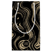 Gemarmerde gouden Monogram Gift Bag Klein Cadeauzakje (Voorkant)