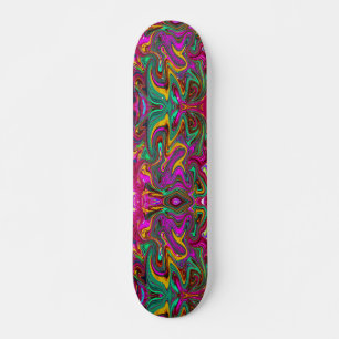 Gemarmerde hete roze en zeeschuim groene abstracte skateboard