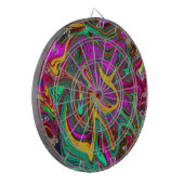 Gemarmerde Hot Pink en Zee Schuimgroene Abstracte Dartbord (Voorkant Links)
