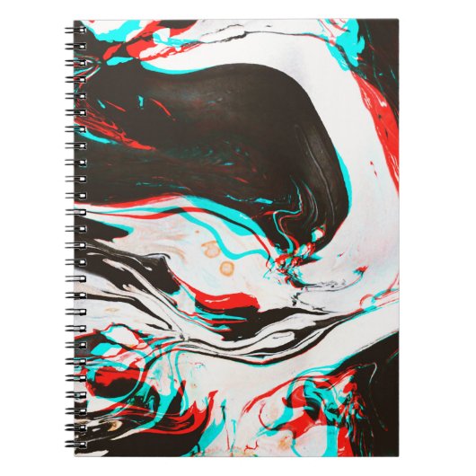 Gemarmerde inkt: vervormde glitch textuur. notitieboek (Voorkant)