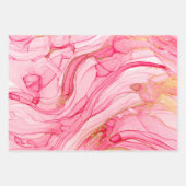 Gemarmerde krullen roze goud inpakpapier vel (Voorkant)