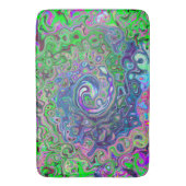 Gemarmerde Lime Green en Paarse Abstracte Retro Sw Badmat (Voorkant Verticaal)